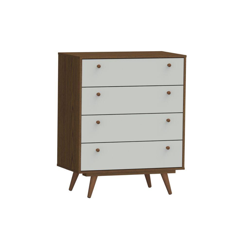 Cômoda Retrô 35 Conhaque / Off White - Olivar Móveis - Cor: Marrom - 3