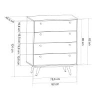 Cômoda Retrô 35 Conhaque / Off White - Olivar Móveis - Cor: Marrom - 2