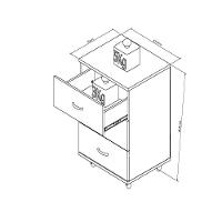 Gaveteiro Office 3 Gavetas Rodízios Appunto Branco Castanho - 5
