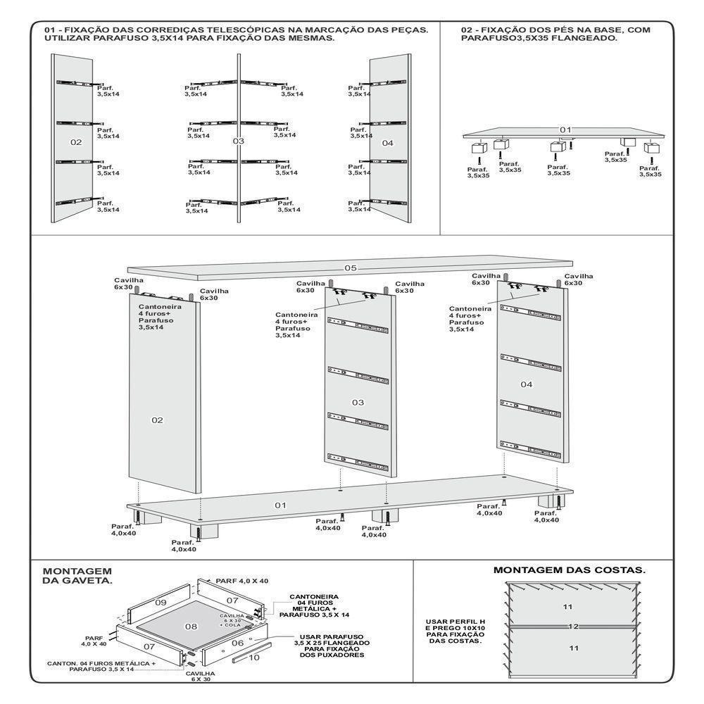 Cômoda San Marino 8 Gavetas Leifer Branco - 2