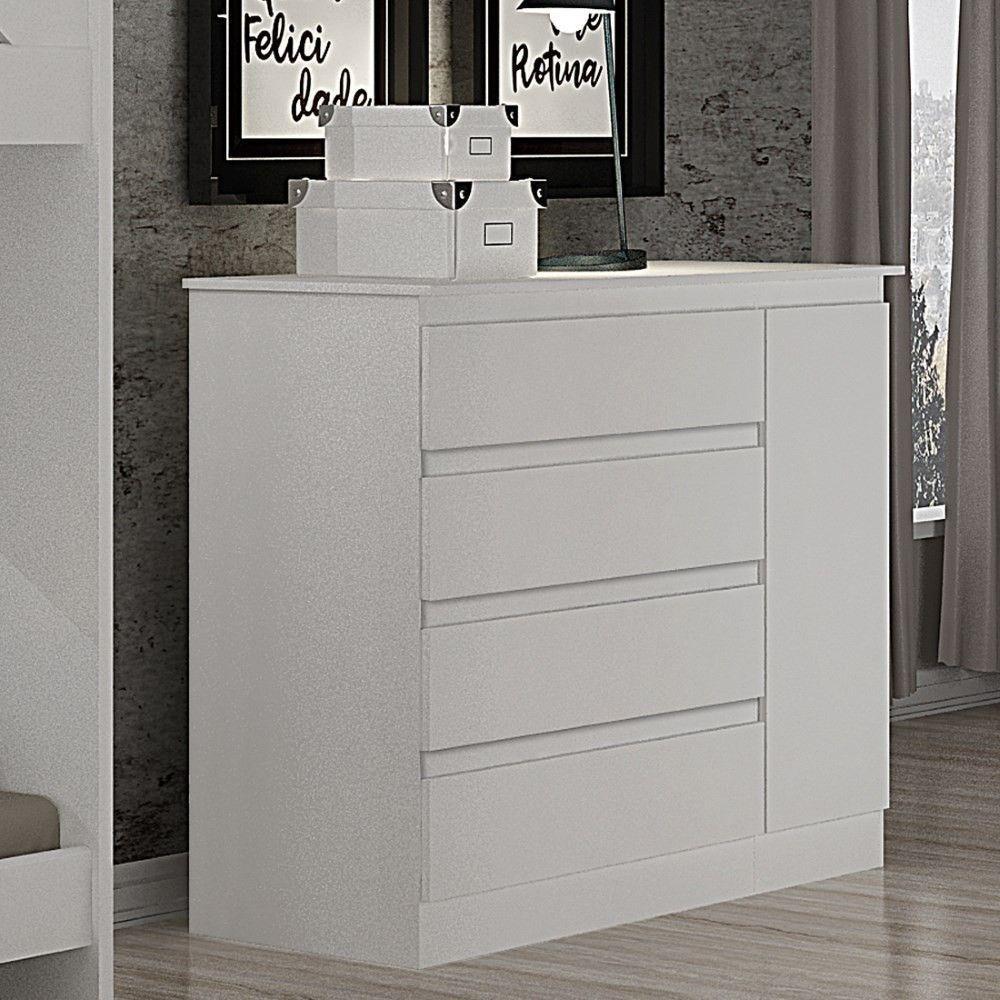 Cômoda 4 Gavetas e 1 Porta Valverde Móveis Neve - 5