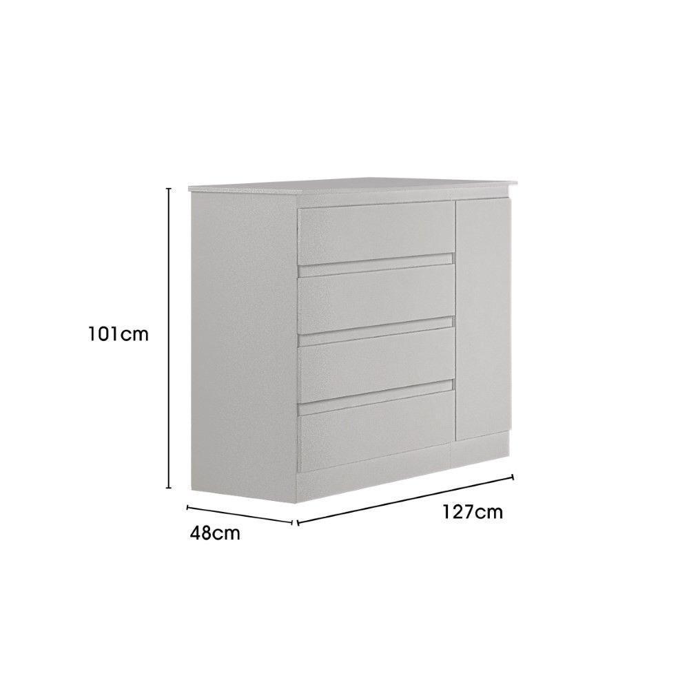 Cômoda 4 Gavetas e 1 Porta Valverde Móveis Neve - 6