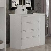 Cômoda 4 Gavetas e 1 Porta Valverde Móveis Neve - 5