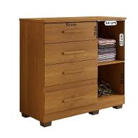 Comoda New Florença Quarto Com 4 Gavetas E 1 Porta Cinamomo Cinamomo - 2