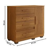 Comoda New Florença Quarto Com 4 Gavetas E 1 Porta Cinamomo Cinamomo - 4