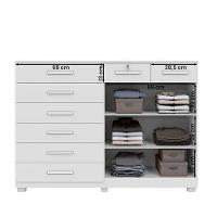 Comoda New Triunfo Quarto Com 8 Gavetas E 2 Portas Branco Branco - 4