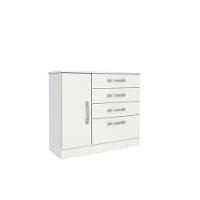 Cômoda Chicago 4 Gavetas 1 Portas Tcil Móveis Cor:branco - 1