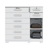 Comoda New Vitoria Quarto Com 8 Gavetas E 1 Porta Branco Branco - 4