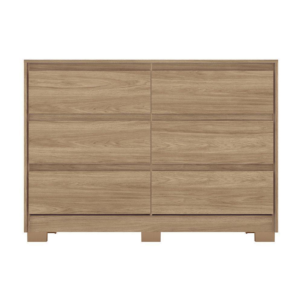 Cômoda 6 Gavetas Layla Casa 812 Jequitibá Brilho - 1