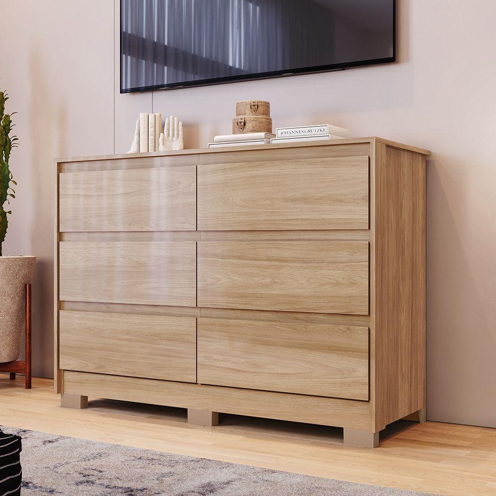 Cômoda 6 Gavetas Layla Casa 812 Jequitibá Brilho - 2