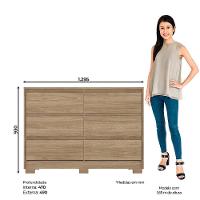 Cômoda 6 Gavetas Layla Casa 812 Jequitibá Brilho - 3