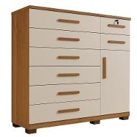 Comoda New Vitoria Quarto Com 8 Gavetas E 1 Porta Cinamomo/off White Cinamomo/off White - 1