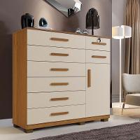 Comoda New Vitoria Quarto Com 8 Gavetas E 1 Porta Cinamomo/off White Cinamomo/off White - 3