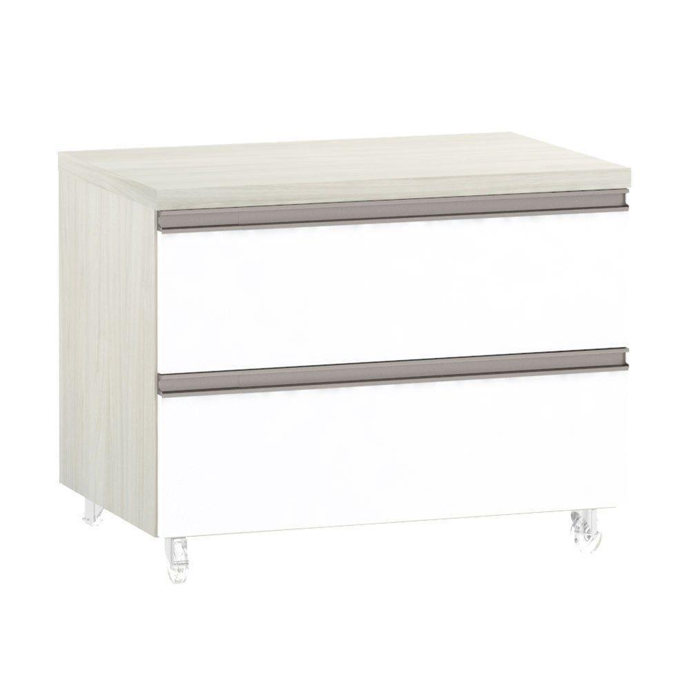 Mesa De Cabeceira Prime Plus 60 Cm Legno Crema C/ Branco Mat - 1