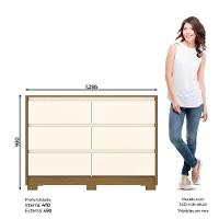 Cômoda 6 Gavetas Ravenna Henn Nature Com Off White - 7