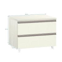 Mesa De Cabeceira Prime Plus 60 Cm Legno Crema Com Kashmir - 2