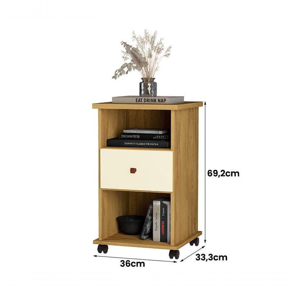 Mesa De Cabeceira 1 Gaveta Mel/Perola - 2