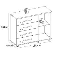 Comoda 04 Gavetas Flora Amendola Com Rodizios Amendola - 3