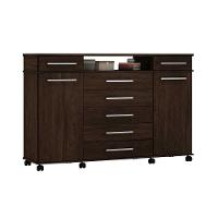 Cômoda de Quarto London c/ 2 Portas e 7 Gavetas Ébano - Demóbile