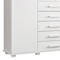 Cômoda Sapateira Para Quarto 160cm 2 Portas 7 Gavetas Fontaine A02 Branco Fosco - Mpozenato - 7
