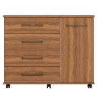 Cômoda Flora 4 Gavetas E 1 Porta 4130 Demóbile Amêndoa