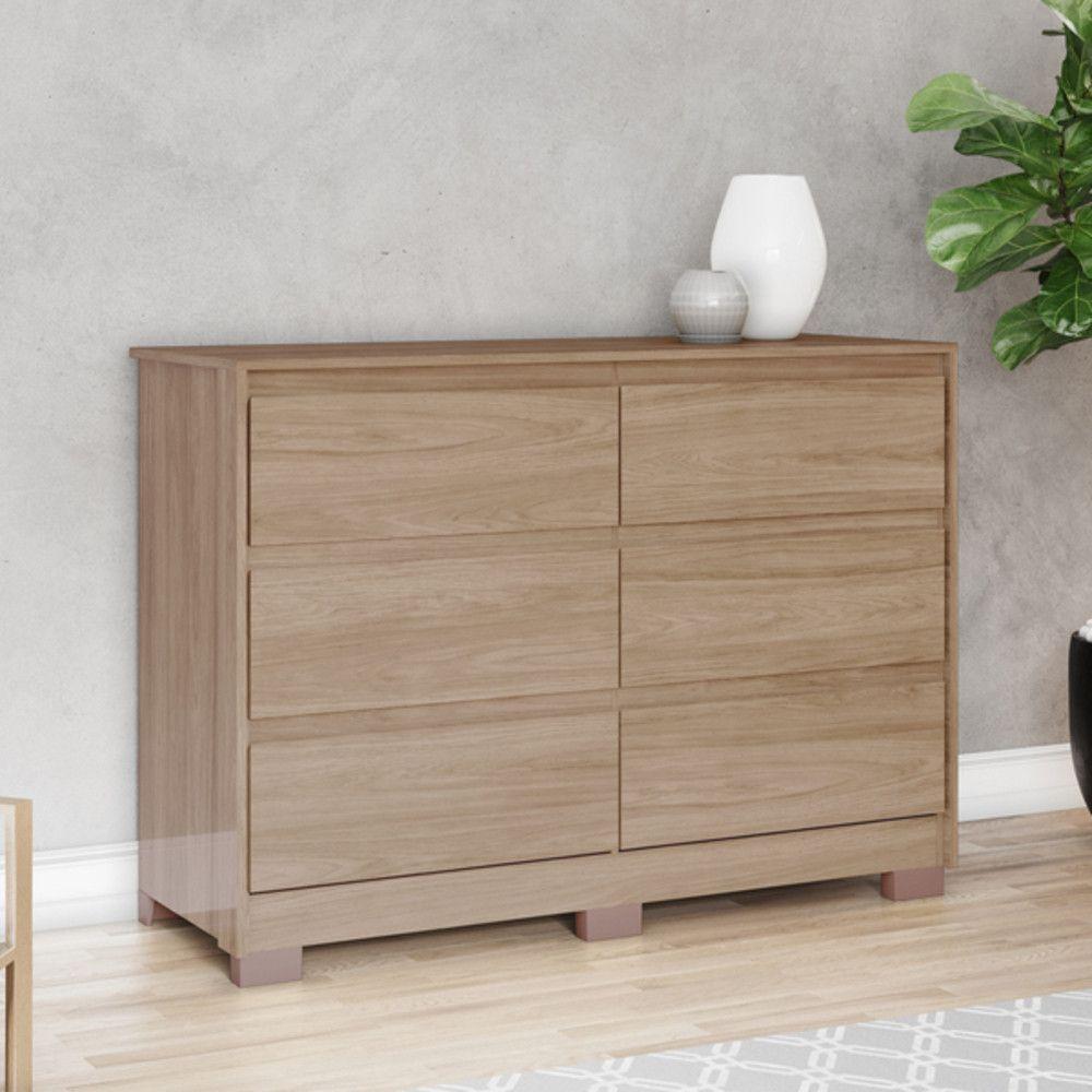 Cômoda 6 Gavetas Ravenna Henn Jequitibá Brilho - 1