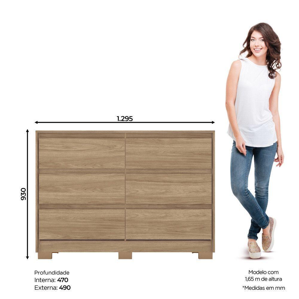 Cômoda 6 Gavetas Ravenna Henn Jequitibá Brilho - 4