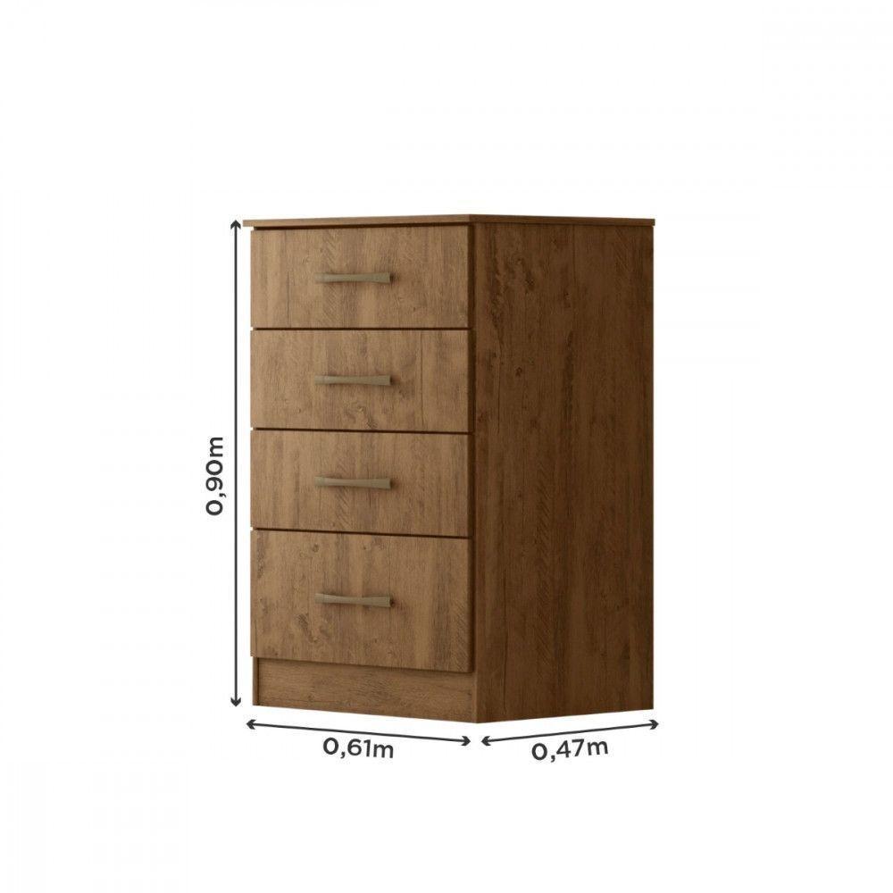 Cômoda 4 Gavetas Ms913 Castanho Wood Moval Castanho Wood - 2