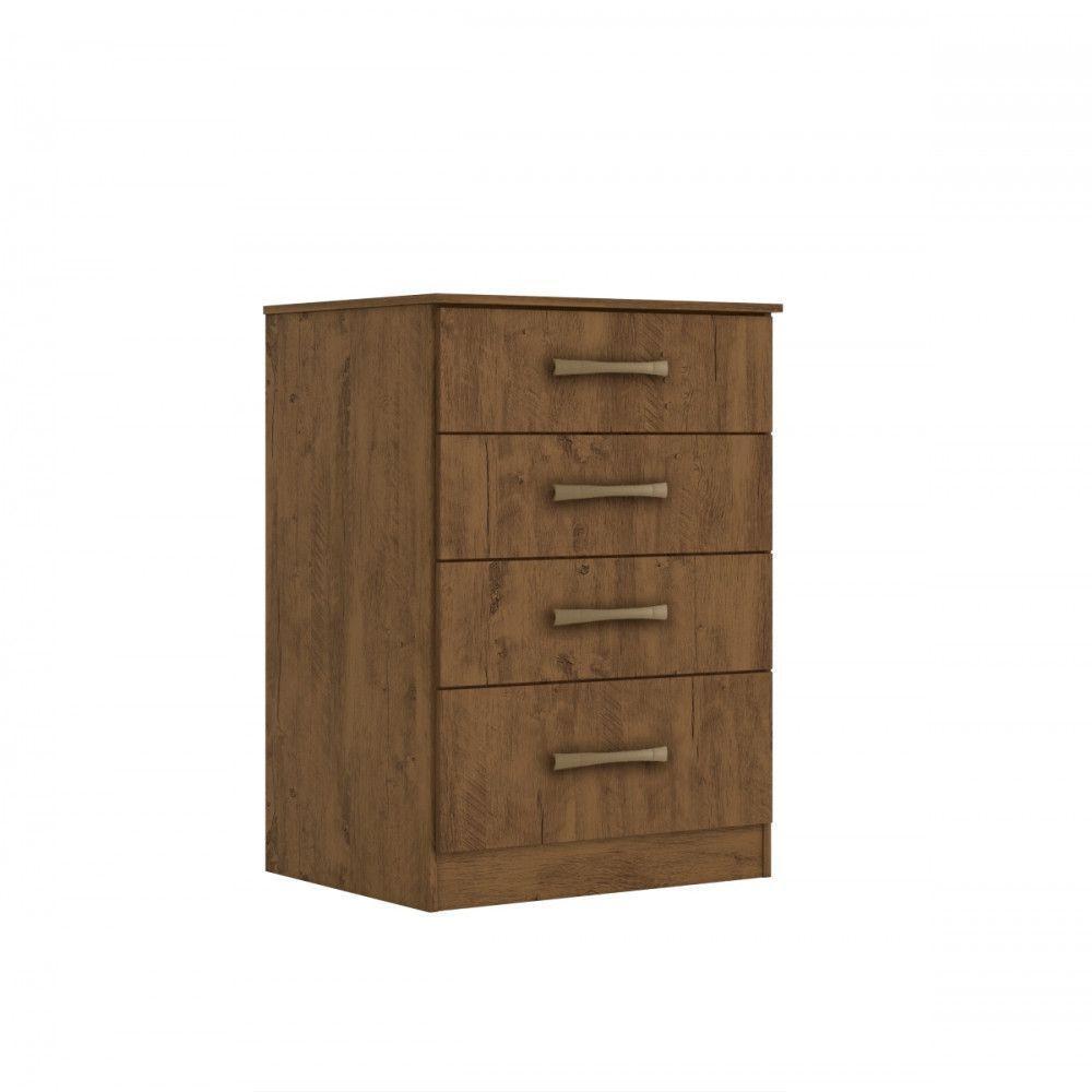 Cômoda 4 Gavetas Ms913 Castanho Wood Moval Castanho Wood - 3