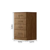 Cômoda 4 Gavetas Ms913 Castanho Wood Moval Castanho Wood