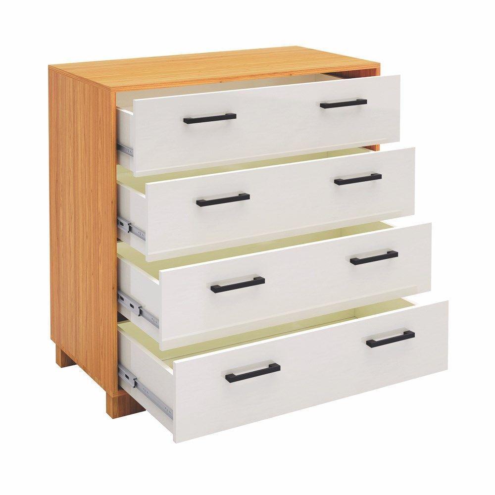 Cômoda 90Cm 4 Gavetas 100% Mdf W344 Freijó-Off White - 3