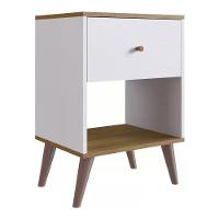 Mesa De Cabeceira 01 Gaveta Re001 Branco Mel Pp Branco Mel - 1