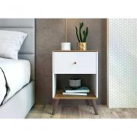 Mesa De Cabeceira 01 Gaveta Re001 Branco Mel Pp Branco Mel - 3