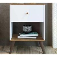 Mesa De Cabeceira 01 Gaveta Re001 Branco Mel Pp Branco Mel - 6