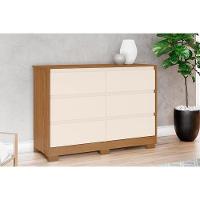 Cômoda de Quarto Ravenna c/ 6 Gavetas Nature/Off White - Henn - 1