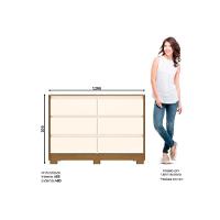 Cômoda de Quarto Ravenna c/ 6 Gavetas Nature/Off White - Henn - 3