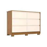 Cômoda de Quarto Ravenna c/ 6 Gavetas Nature/Off White - Henn