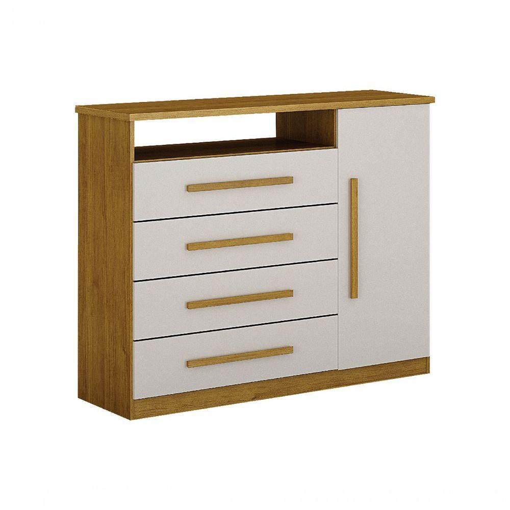 Cômoda 1 Porta 4 Gavetas Diamante Leifer Móveis - 1