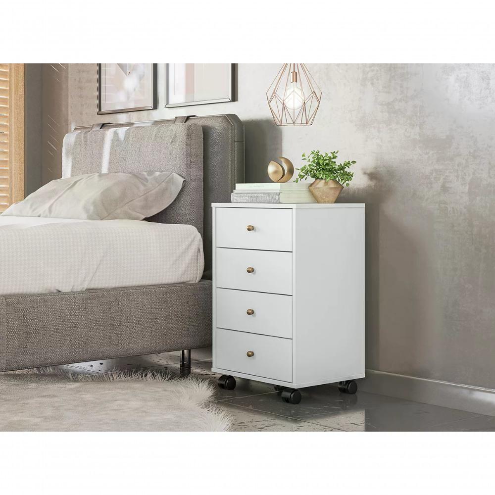 Kit Com 02 Mesa De Cabeceira Presence 9070 Branco Demobile B - 3