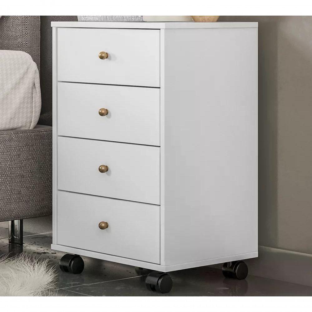 Kit Com 02 Mesa De Cabeceira Presence 9070 Branco Demobile B - 4