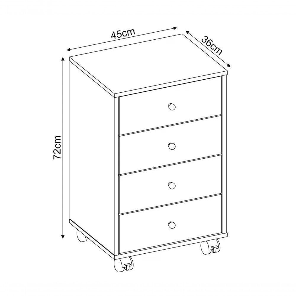 Kit Com 02 Mesa De Cabeceira Presence 9070 Branco Demobile B - 6