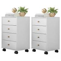 Kit Com 02 Mesa De Cabeceira Presence 9070 Branco Demobile B - 1