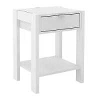 Mesa De Cabeceira Com Tomada 1 Gaveta Az1016 Branco Branco - 1