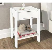 Mesa De Cabeceira Com Tomada 1 Gaveta Az1016 Branco Branco - 8