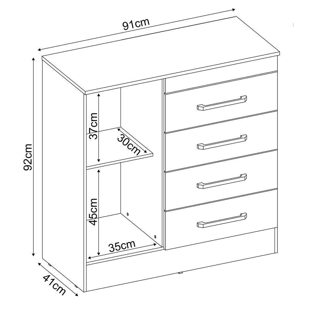 Comoda 04 Gavetas Montevideu Amendola Touch Amendola Touch - 5
