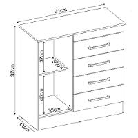 Comoda 04 Gavetas Montevideu Amendola Touch Amendola Touch - 5