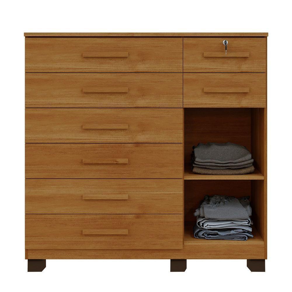 Cômoda New Vitoria Com Porta E 8 Gavetas Benetil Cinamomo/Off White. - 3