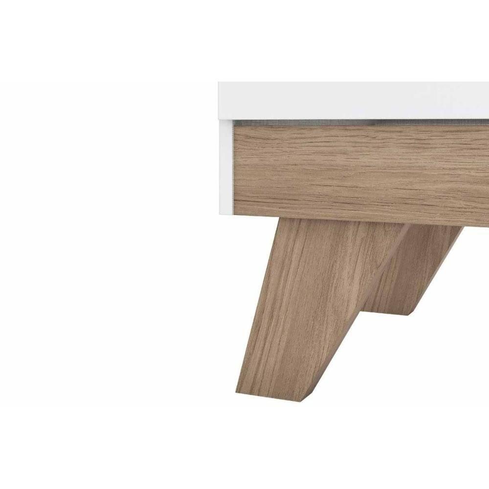 Cômoda de Quarto Confete c/ 1 Porta e 3 Gavetas Branco/Jequitiba - Henn - 5