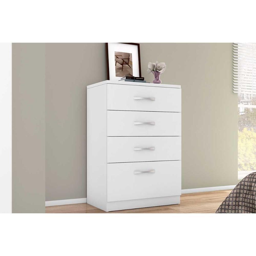 Cômoda de Quarto Astral c/ 4 Gavetas Branco - Demóbile - 1