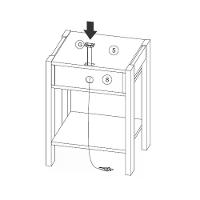 Mesa De Cabeceira Com Tomada 1 Gaveta Az1016 Branco Nogal Br - 5